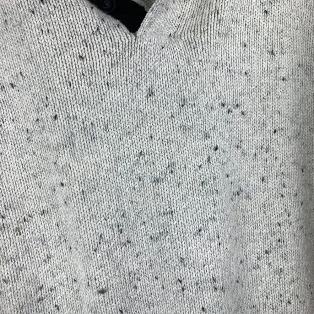 Chaps Mock Neck Sweater Mens‎ XXL Oatmeal Cream Elbow Patches Preppy Academia